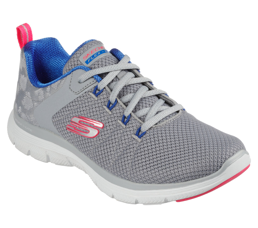 Skechers 149580/GMLT Grey Women's Sporty Knit Mesh Upper Trainers