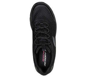 Skechers 149691/BBK Black Womens Casual Comfort Elasticated Laced Trainers