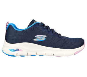 Skechers 149722/NVMT Navy Womens Arch Fit Casual Comfort Lace Up Shoes