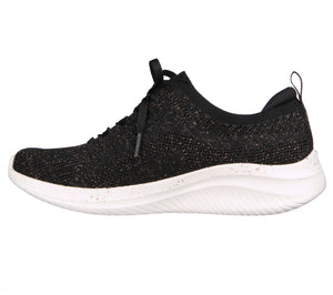 Skechers Ultra Flex 3.0 - Let's Dance 149865/BKRG Black Rose Gold Womens Comfort Trainer