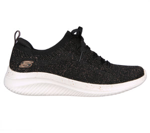 Skechers Ultra Flex 3.0 - Let's Dance 149865/BKRG Black Rose Gold Womens Comfort Trainer