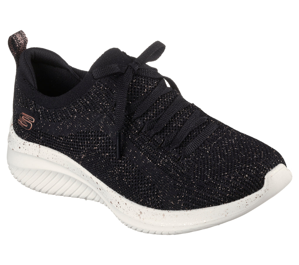 Skechers Ultra Flex 3.0 - Let's Dance 149865/BKRG Black Rose Gold Womens Comfort Trainer