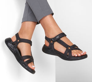 Skechers 15316 BBK Black Womens Casual Comfort Touch Fastening Sandals