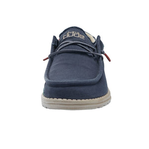 Dude Wally Washed Blue Space Casual Comfort Canvas Deck Shoes