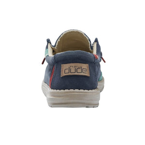 Dude Wally Washed Blue Space Casual Comfort Canvas Deck Shoes