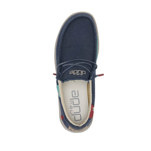 Dude Wally Washed Blue Space Casual Comfort Canvas Deck Shoes
