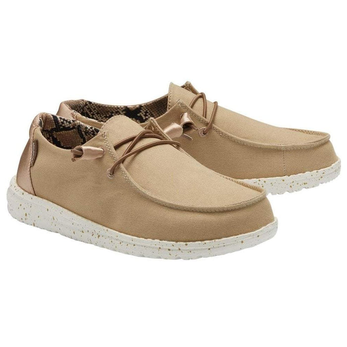 Dude Wendy Nougat Women's Slip On Canvas Relaxed Fit Shoes