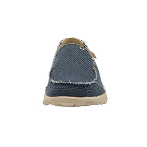 Dude Farty Natural Braided Night Blue Mens Slip On Organic Cotton Canvas Shoes