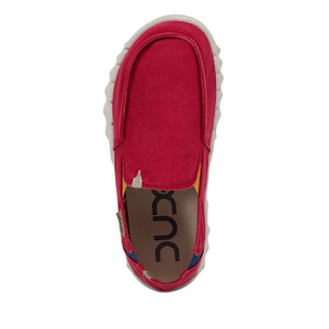 Dude Farty Washed Lava Red Mens Casual Comfort Canvas Shoes