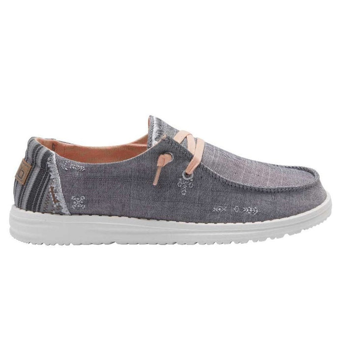Dude Wendy Boho Grey Women's Slip On Canvas Relaxed Fit Shoes