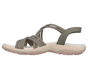 Skechers Reggae Slim- Turn It Up 163117/OLV Olive Womens Casual Comfort Open Toe Slingback Sandals