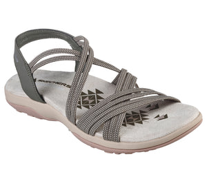 Skechers Reggae Slim- Turn It Up 163117/OLV Olive Womens Casual Comfort Open Toe Slingback Sandals