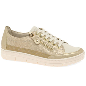 Remonte D5826-60 Beige Combination Womens Casual Comfort Leather Lace Up Trainers