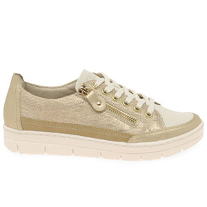 Remonte D5826-60 Beige Combination Womens Casual Comfort Leather Lace Up Trainers