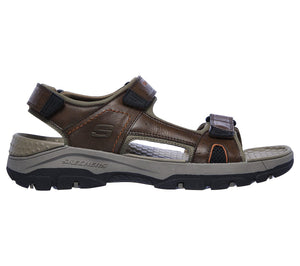 Skechers 204106/BRN Brown Mens Casual Comfort Touch Fastening Open Toe Sandals