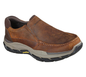 Skechers 204321/CDB Brown Mens Casual Comfort Leather Slip On Shoes