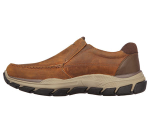 Skechers 204321/CDB Brown Mens Casual Comfort Leather Slip On Shoes