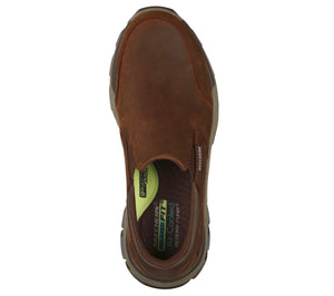 Skechers Relaxed Fit: Respected- Calum 204480/CDB Brown Mens Casual Comfort Leather Slip On Shoes