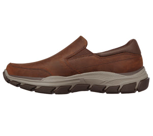 Skechers Relaxed Fit: Respected- Calum 204480/CDB Brown Mens Casual Comfort Leather Slip On Shoes