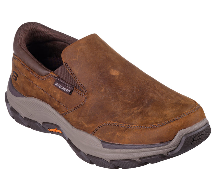 Skechers Relaxed Fit: Respected- Calum 204480/CDB Brown Mens Casual Comfort Leather Slip On Shoes