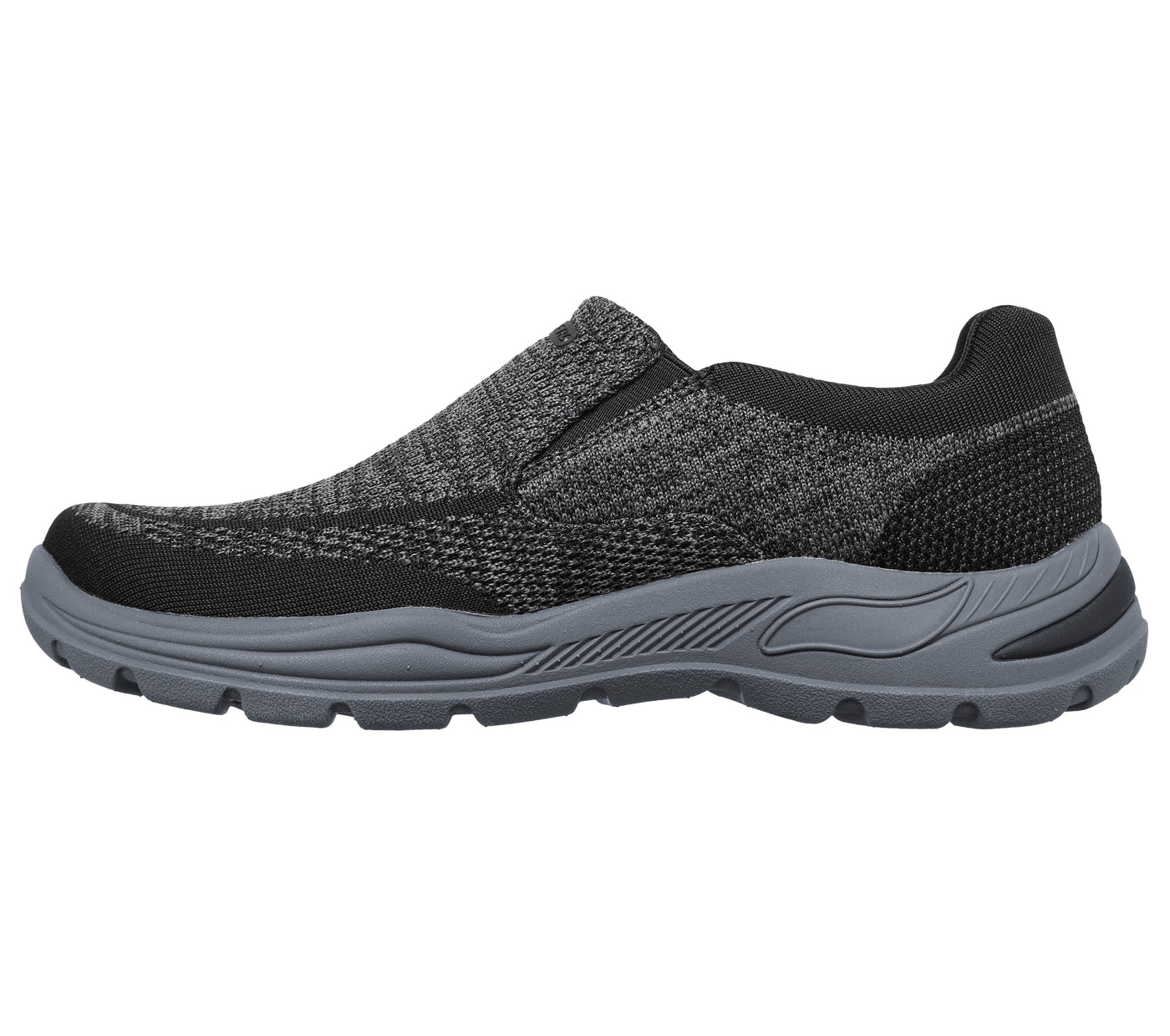 Skechers Relaxed Fit Arch Fit Motley Vaseo 204495 BLK Black Mens Casual Comfort Leather Slip On Shoes