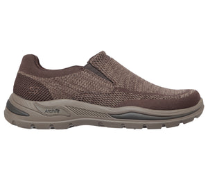 Skechers Relaxed Fit: Arch Fit Motley- Vaseo 204495/BRN Brown Mens Casual Comfort Leather Slip On Shoes
