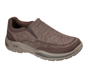 Skechers Relaxed Fit: Arch Fit Motley- Vaseo 204495/BRN Brown Mens Casual Comfort Leather Slip On Shoes