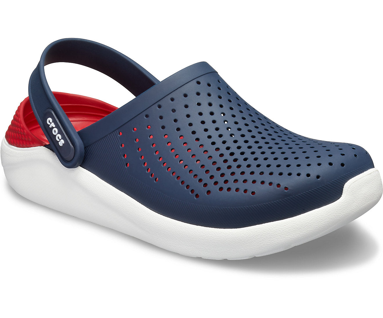 red white and blue crocs men's