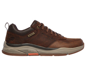 Skechers Relaxed Fit: Benago - Hombre 210021/CDB Brown Mens Casual Comfort Leather Lace Up Shoes