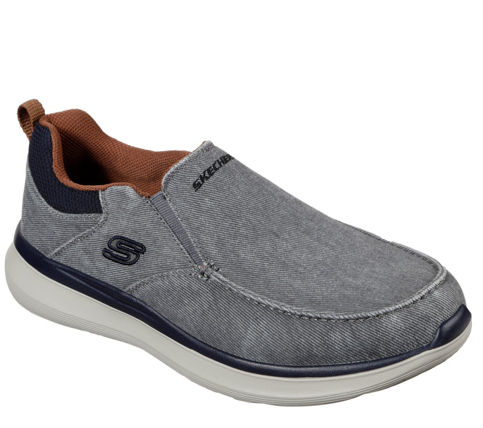 Skechers 210025/GRY Grey Mens Casual Comfort Slip On Shoes