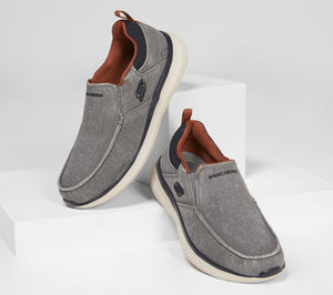 Skechers 210025/GRY Grey Mens Casual Comfort Slip On Shoes