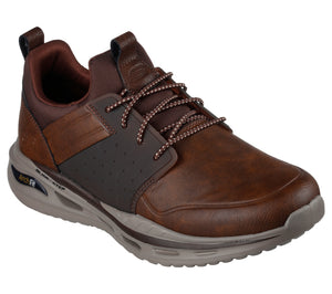 Skechers Arch Fit Orvan- Pollick 210456/BRN Brown Mens Casual Comfort Lace Up Trainer Shoes