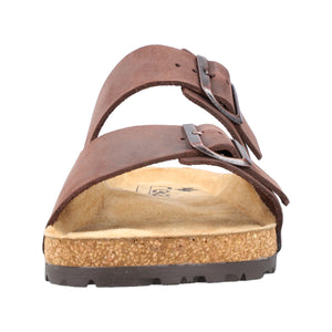 Rieker 22190-25 Brown Men's Casual Slip On Buckled Sandals