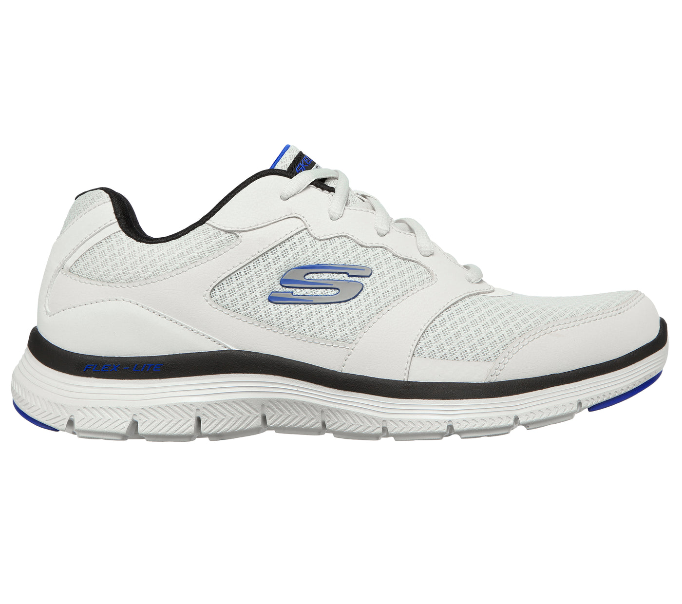 Skechers 232225 WBK White Mens Flex Advantage Comfort Lace Up