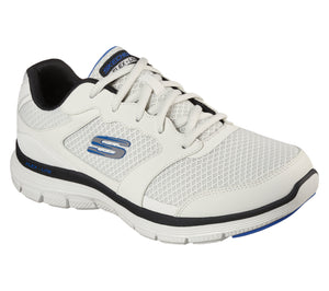 Skechers 232225/WBK White Mens Flex Advantage Comfort Lace Up Trainer