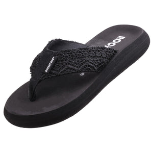 Rocket Dog Spotlight Lima Black Womens Casual Comfort Toe Post Sandals