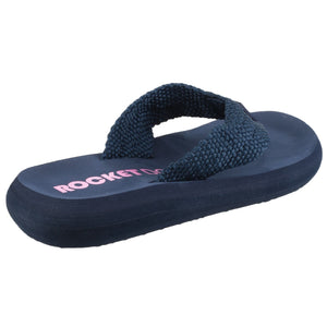 Rocket Dog Sunset Webbing Navy Womens Casual Comfort Toe Post Sandals