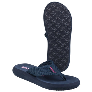 Rocket Dog Sunset Webbing Navy Womens Casual Comfort Toe Post Sandals