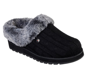 Skechers 31204/BLK Black Womens Bobs Keepsakes Comfort Soft Slip On Mule Slippers