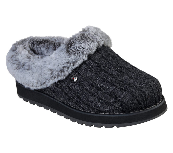 Skechers 31204/CCL Charcoal Womens Bobs Keepsakes Comfort Soft Slip On Mule Slippers