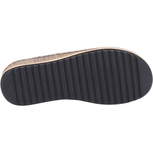Hush Puppies Elissa Black Women's Leather Comfort Toe Post Sandal
