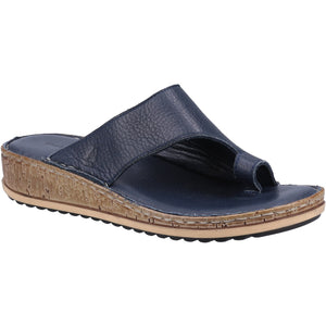 Hush Puppies Elissa Navy Blue Women's Leather Comfort Sandal