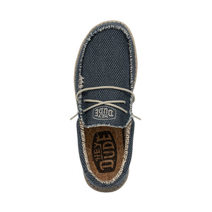Hey Dude Wally Braided Blue Night Men's Slip On Organic Cotton Canvas Shoes