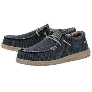 Hey Dude Wally Braided Blue Night Men's Slip On Organic Cotton Canvas Shoes