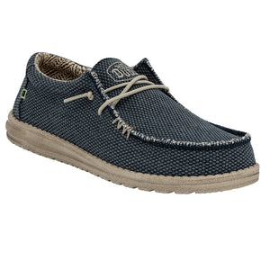 Hey Dude Wally Braided Blue Night Men's Slip On Organic Cotton Canvas Shoes