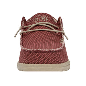 Hey Dude Wally Braided Pompeian Red Men's Slip On Organic Cotton Canvas Shoes