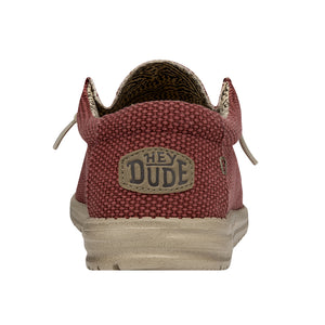Hey Dude Wally Braided Pompeian Red Men's Slip On Organic Cotton Canvas Shoes
