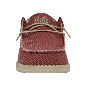 Hey Dude Wally Braided Pompeian Red Men's Slip On Organic Cotton Canvas Shoes