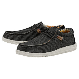 Hey Dude Wally Knit Charcoal Men's Slip On Organic Cotton Canvas Shoes
