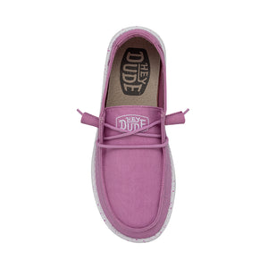 Hey Dude Wendy Slub Canvas Violet Women's Slip On Canvas Relaxed Fit Shoes